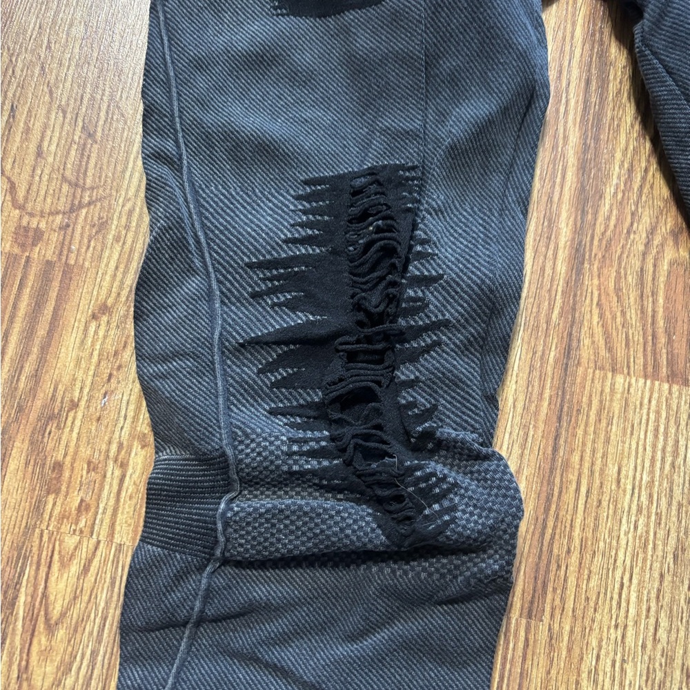 Navy/Black Distressed Zumba Leggings - Picture 2 of 4